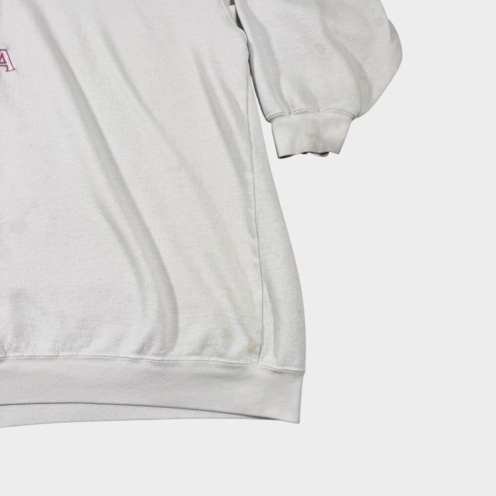 Vintage Venezia Floral Embroidered Sweatshirt XXL 90s Oversized Grandpacore Gray - Picture 4 of 8
